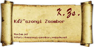 Kászonyi Zsombor névjegykártya
